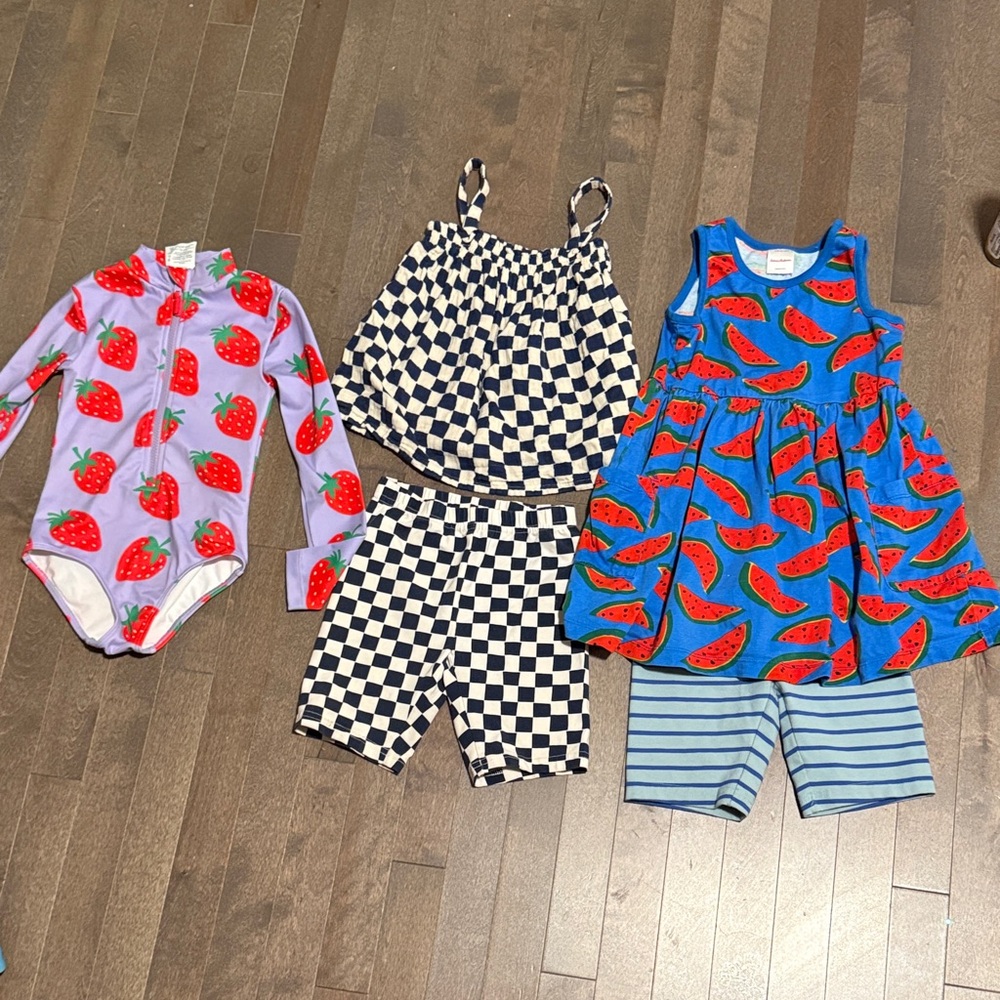Mini Boden Strawberry Print Kids Outfit
